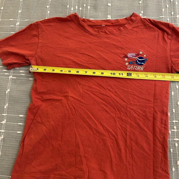 Mainbooth red orange Saturn Graphic T-Shirt size S (see measurements) - Picture 6 of 9